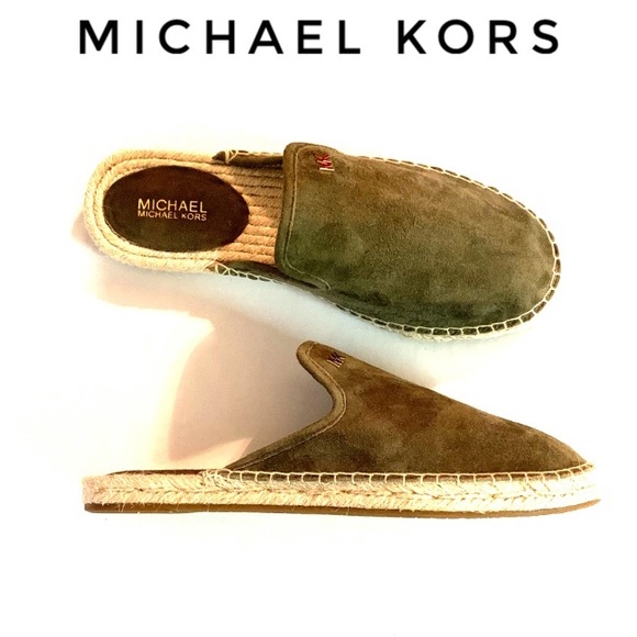 Michael Kors Olive suede flats mules slide on 6.5 - Picture 1 of 5
